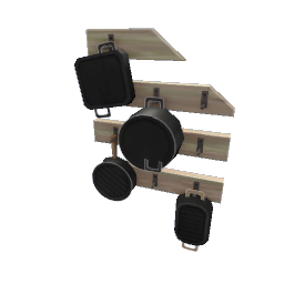 TS4 Pot rack - light wood, black pots