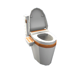 TS4 Toilet with wood accents - orange