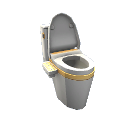 TS4 Toilet with wood accents - yellow