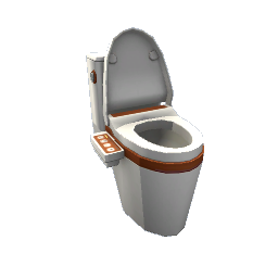 TS4 Toilet with wood accents - red