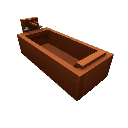 TS4 Wooden bathtub - red