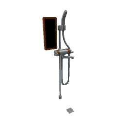 TS4 Shower with wood accents - red