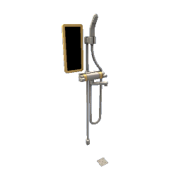 TS4 Shower with wood accents - yellow