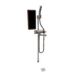 TS4 Shower with wood accents - gray