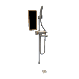 TS4 Shower with wood accents - light