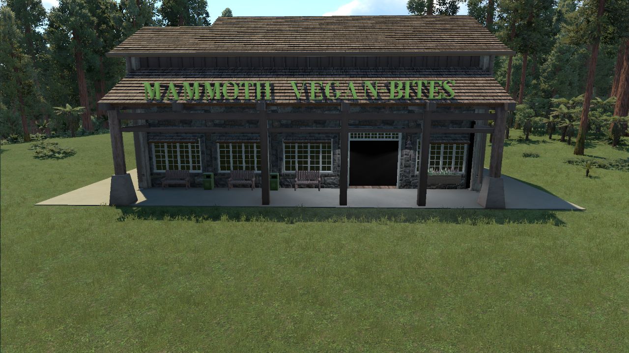 Rustic Mammoth Vegan-Bite (Sign & Building)