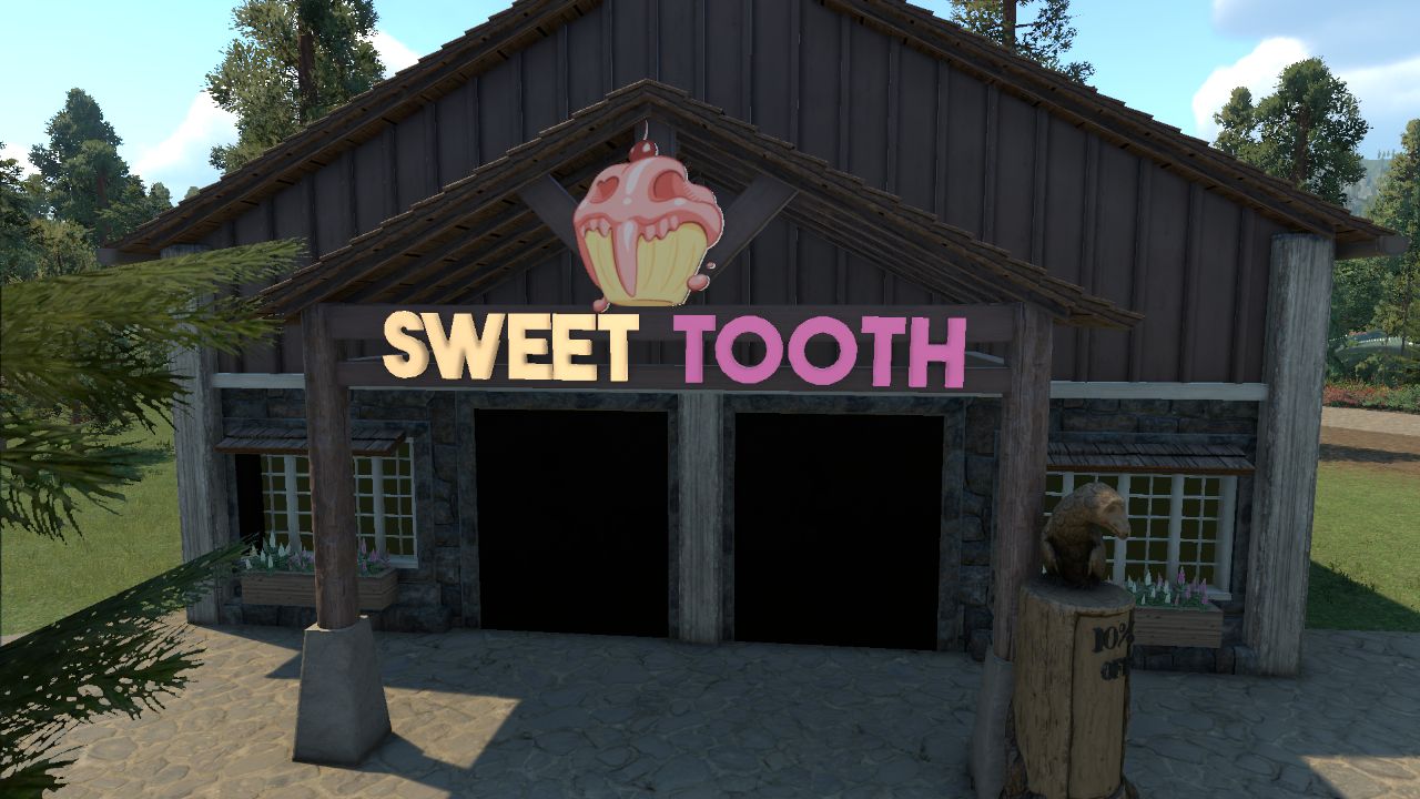 Sweet Tooth Building Rustic (Sign & Building)