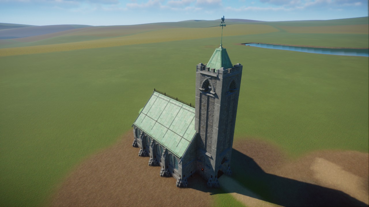 Norman-Style Medieval Stone Church