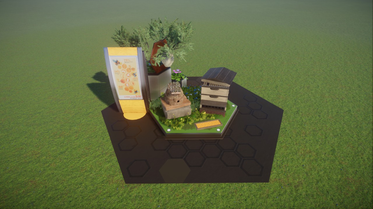 Educational Bee Awareness Display – Natural Hive, Skep  Modern Beehive