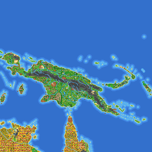 New Guinea populated