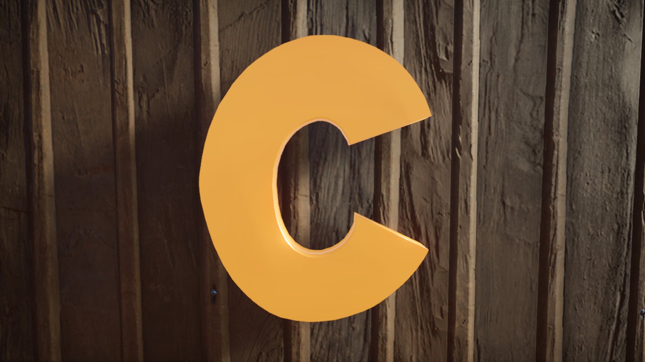 Light-Trail Font Letter C 1m Lit Flexicolor.