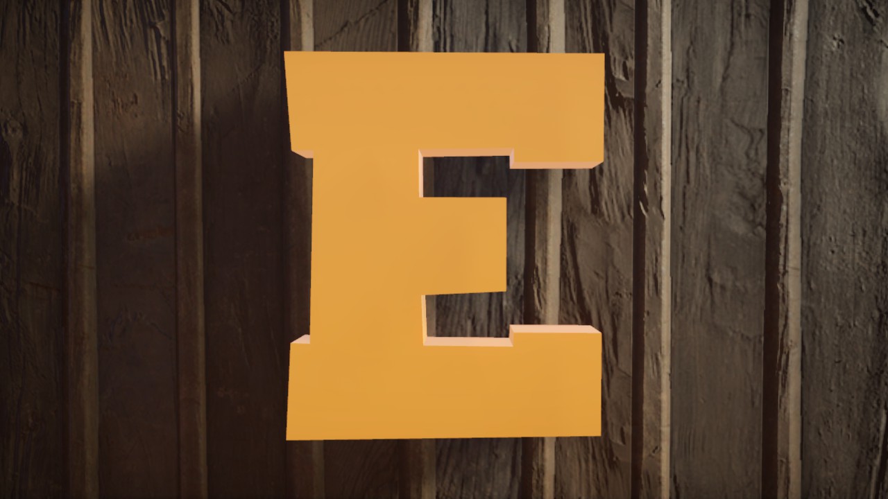 Light-Trail Font Letter E 1m Lit Flexicolor.