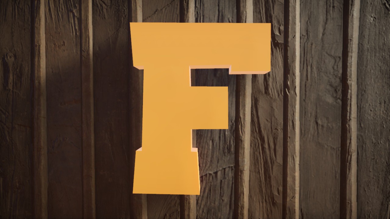 Light-Trail Font Letter F 1m Lit Flexicolor.