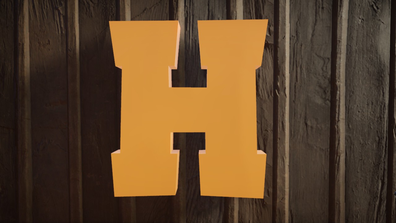 Light-Trail Font Letter H 1m Lit Flexicolor.