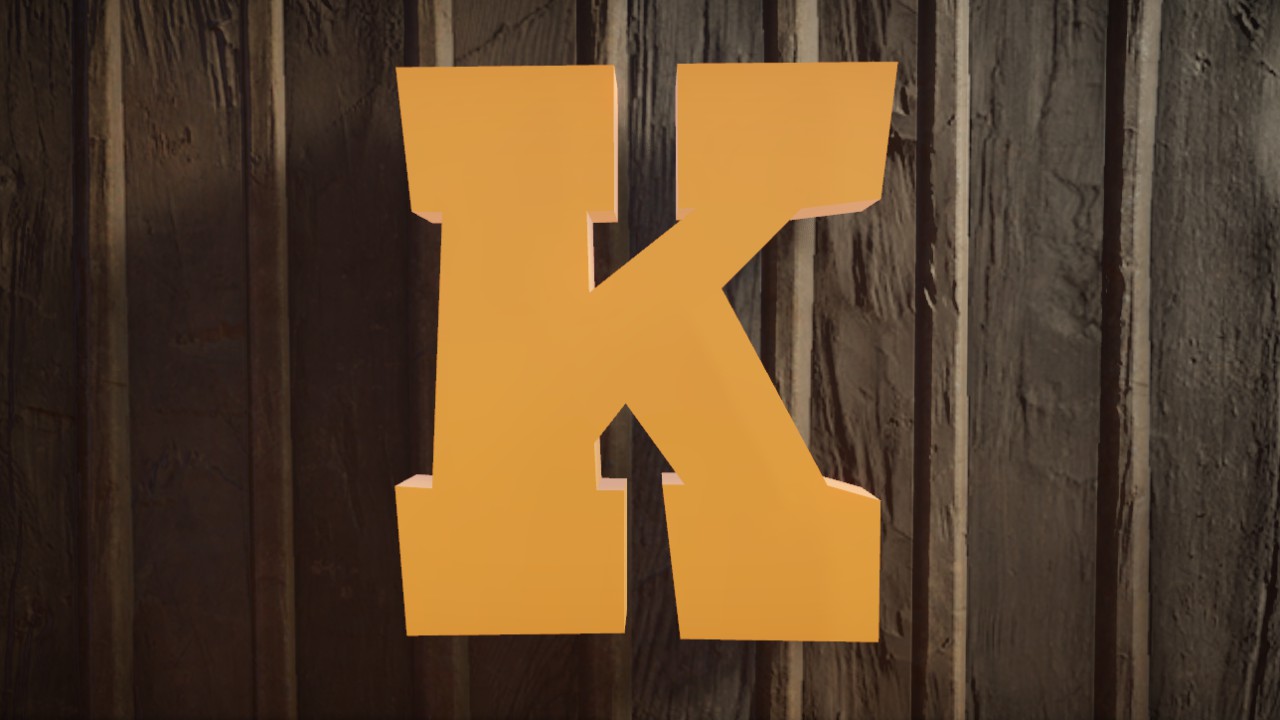 Light-Trail Font Letter K 1m Lit Flexicolor.