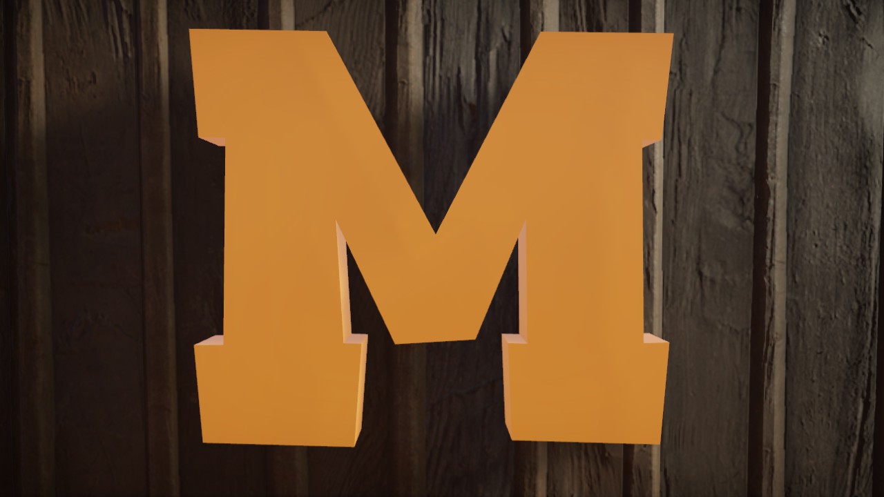 Light-Trail Font Letter M 1m Lit Flexicolor.