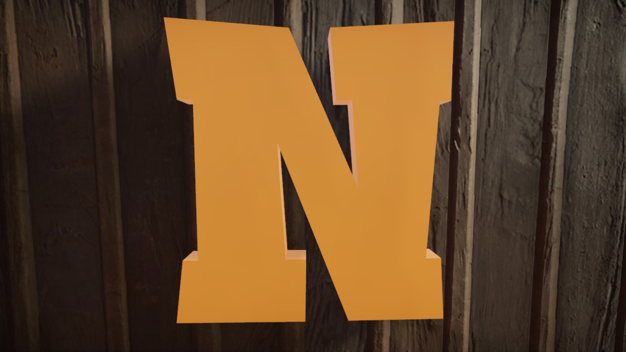 Light-Trail Font Letter N 1m Lit Flexicolor.