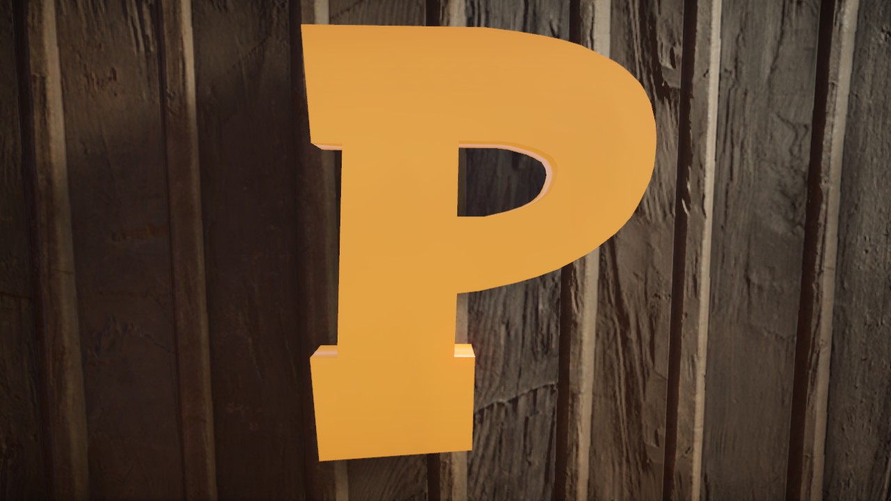 Light-Trail Font Letter P 1m Lit Flexicolor.