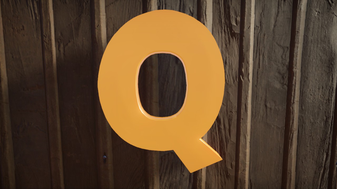 Light-Trail Font Letter Q 1m Lit Flexicolor.