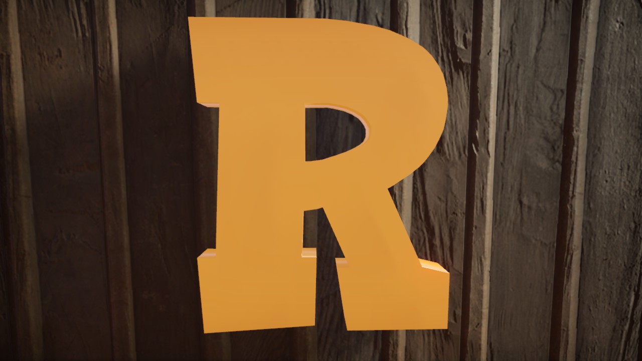 Light-Trail Font Letter R 1m Lit Flexicolor.