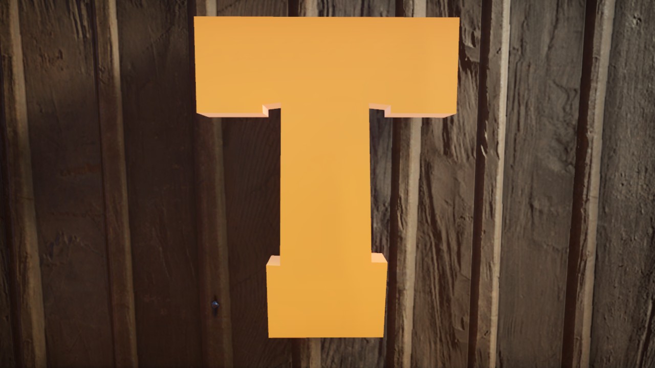 Light-Trail Font Letter T 1m Lit Flexicolor.