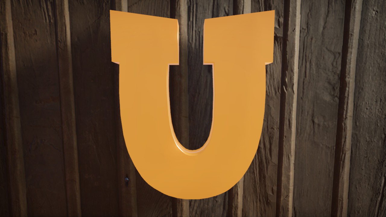 Light-Trail Font Letter U 1m Lit Flexicolor.