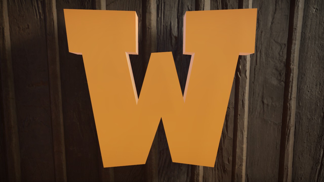 Light-Trail Font Letter W 1m Lit Flexicolor.