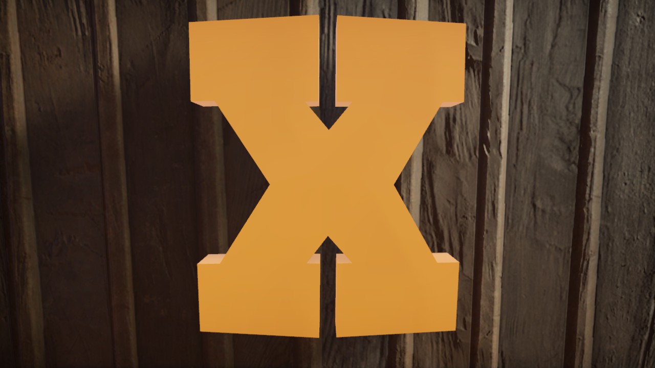 Light-Trail Font Letter X 1m Lit Flexicolor.