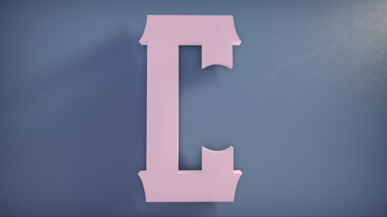 Vanilla Whale Font Letter C 1m Lit Flexicolor