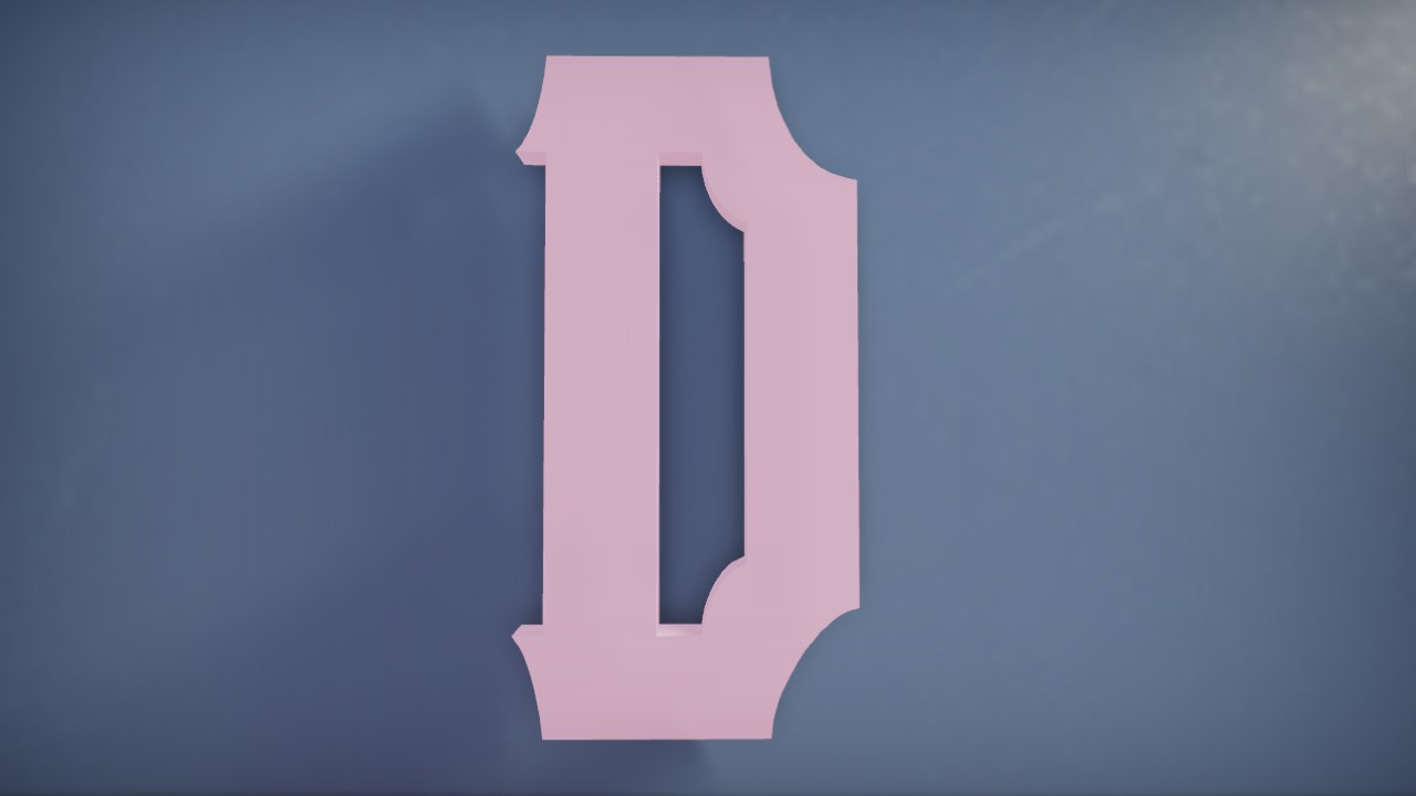 Vanilla Whale Font Letter D 1m Lit Flexicolor