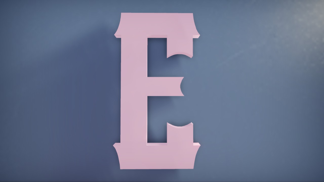 Vanilla Whale Font Letter E 1m Lit Flexicolor