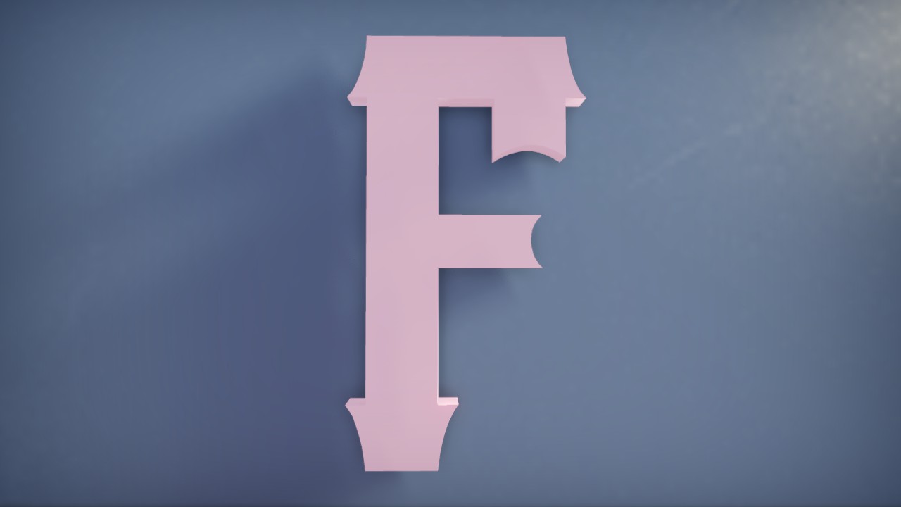 Vanilla Whale Font Letter F 1m Lit Flexicolor