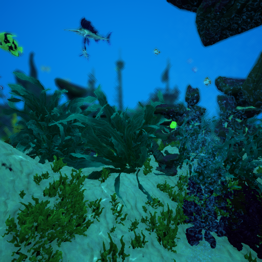 Prawns underwater