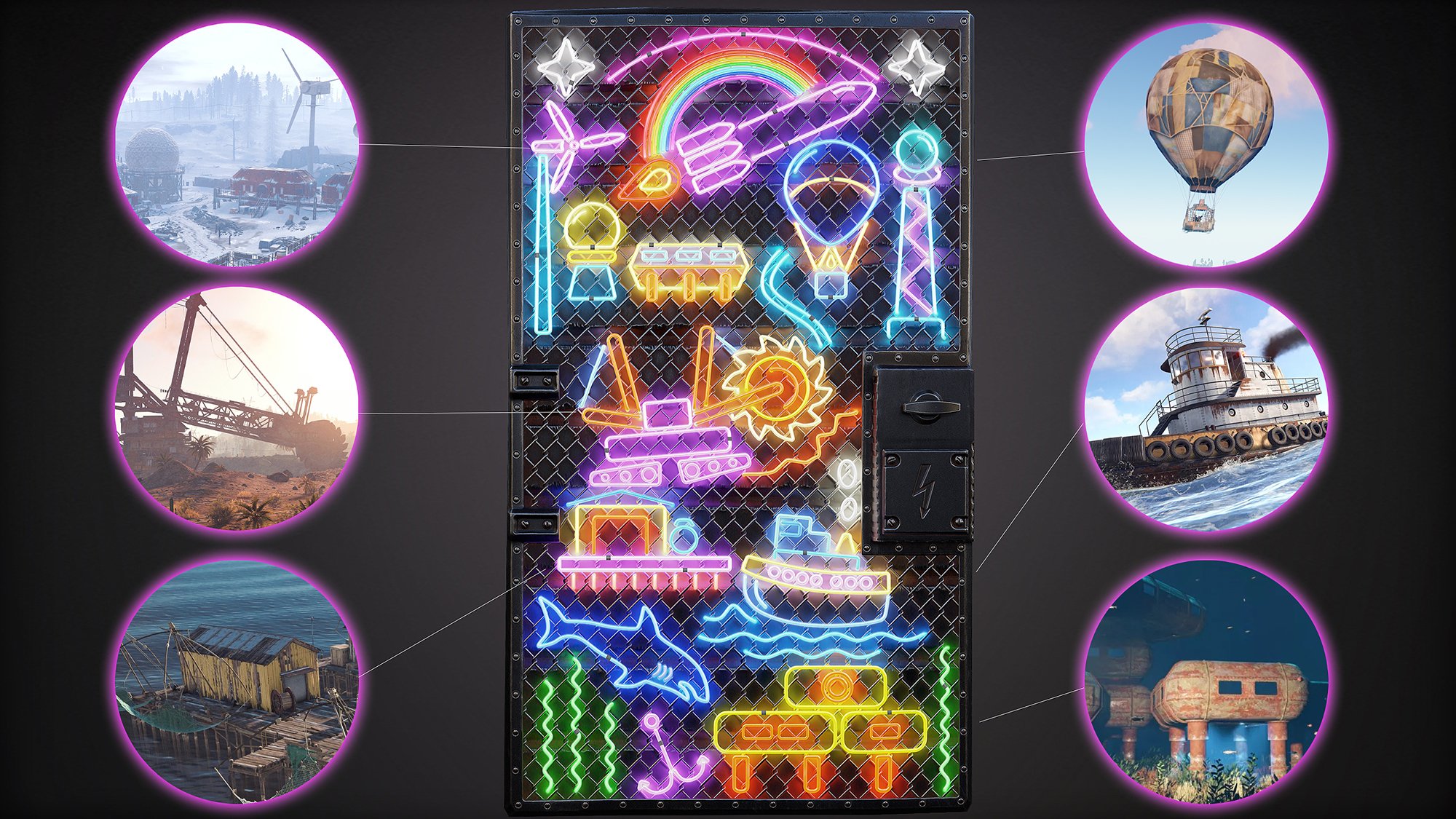 Neon Vibes Sheet Metal Door