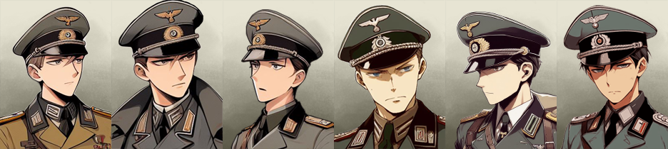 AI-Generated Anime Style German Officer Portraits (Male)