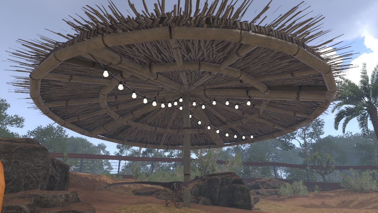 Thatch Sunshade with Lights