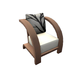 TS4 Wooden armchair - white cushions