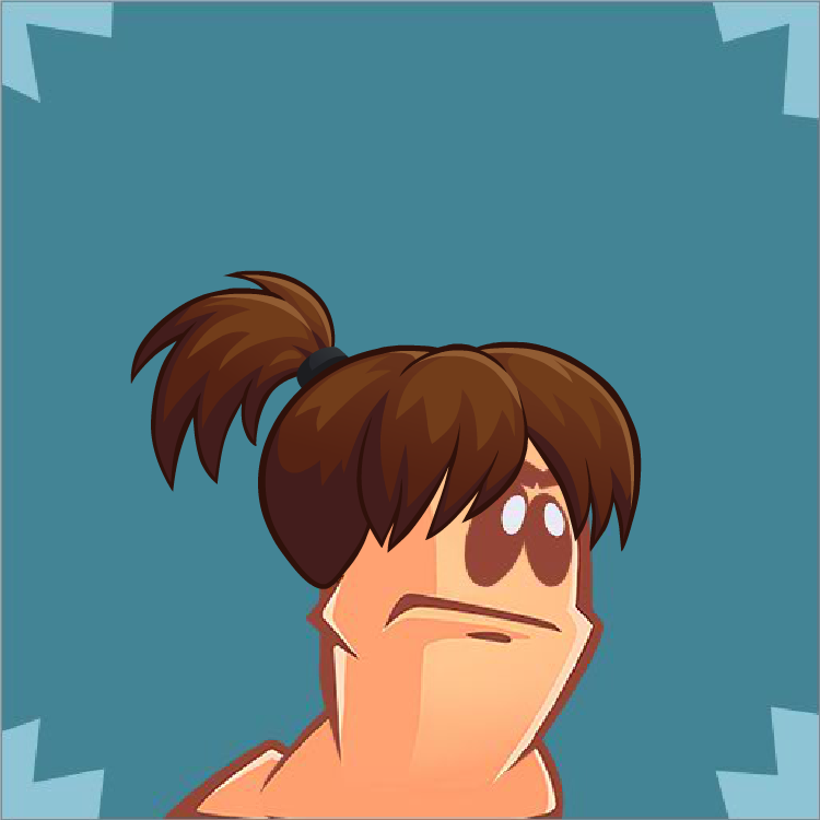 Short Hair with Ponytail (Brown)