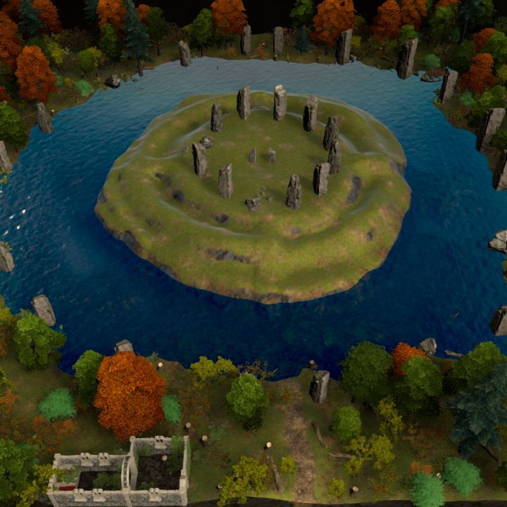 Druid circle on a lochan