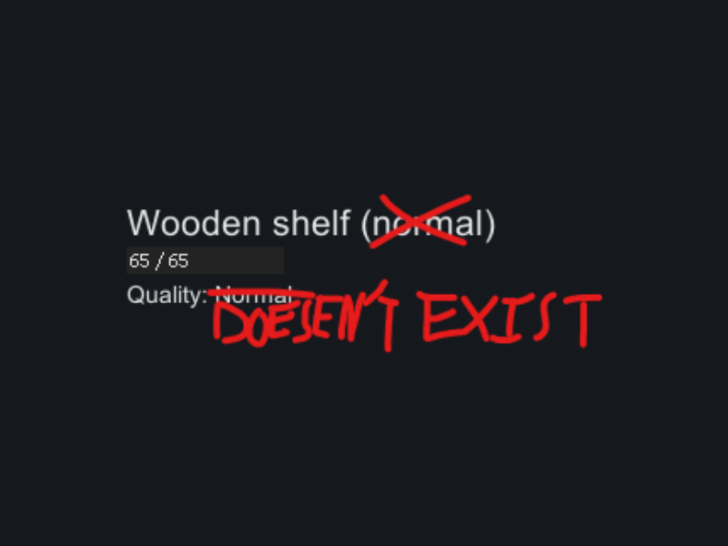 Ferret's Qualityless Shelves mod preview for RimWorld