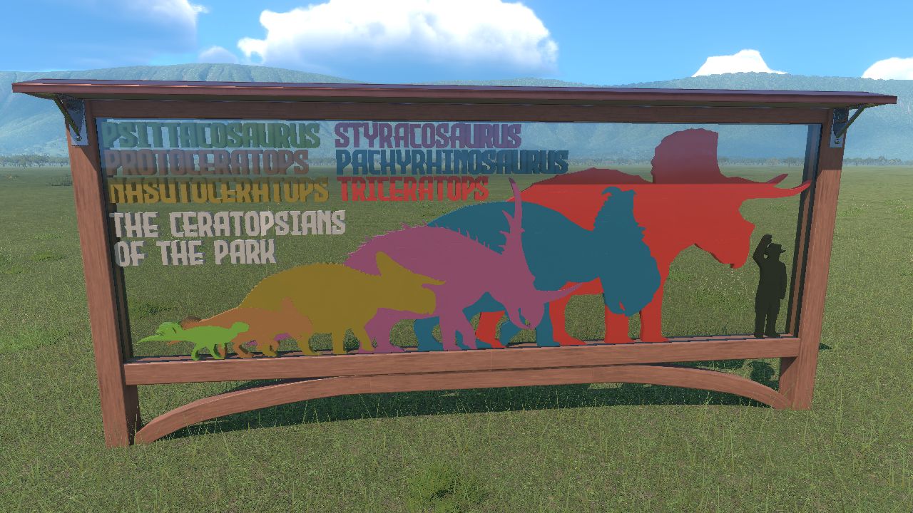 "Ceratopsians of the park" size panel
