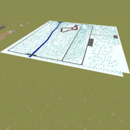  Very large River and Forest Map(9,717 bricks) Street Lights and snow