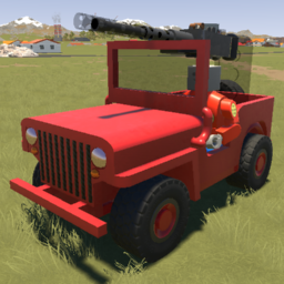 Billys Beep MB Utility Truck w/ Machine Gun [RED]