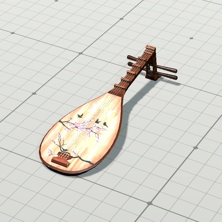 Lute, Japanese (Biwa)  {Horizontal}