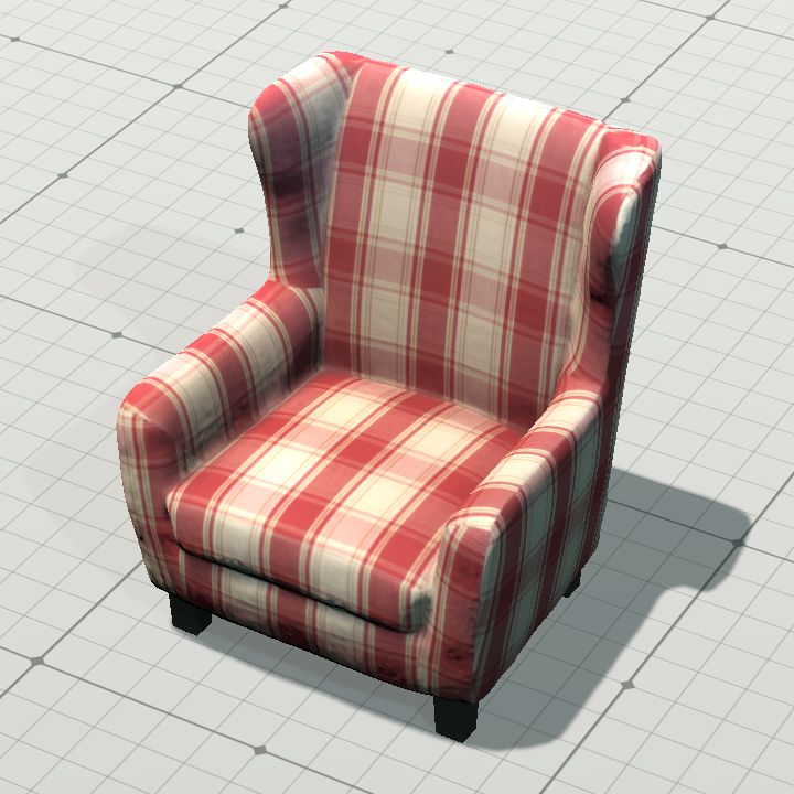 Chair, Comfy Red & White Armchair