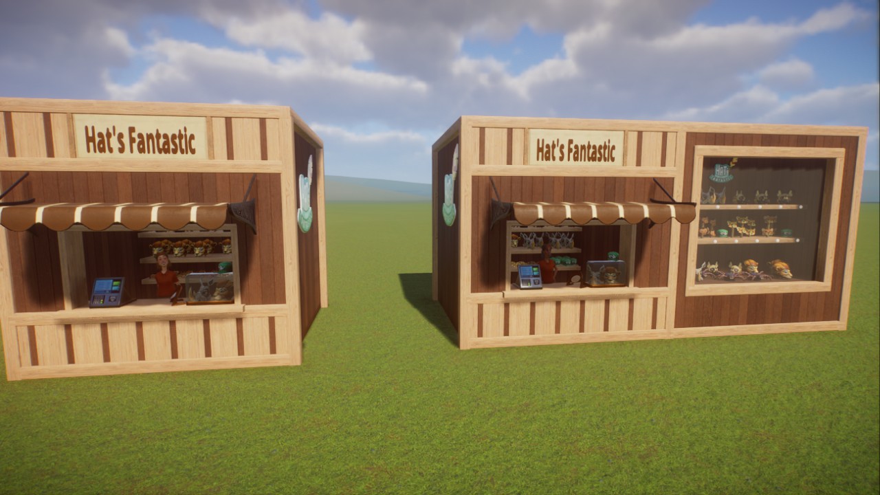Modern Wood Hat's Fantastic with or without display window (Base game items only)