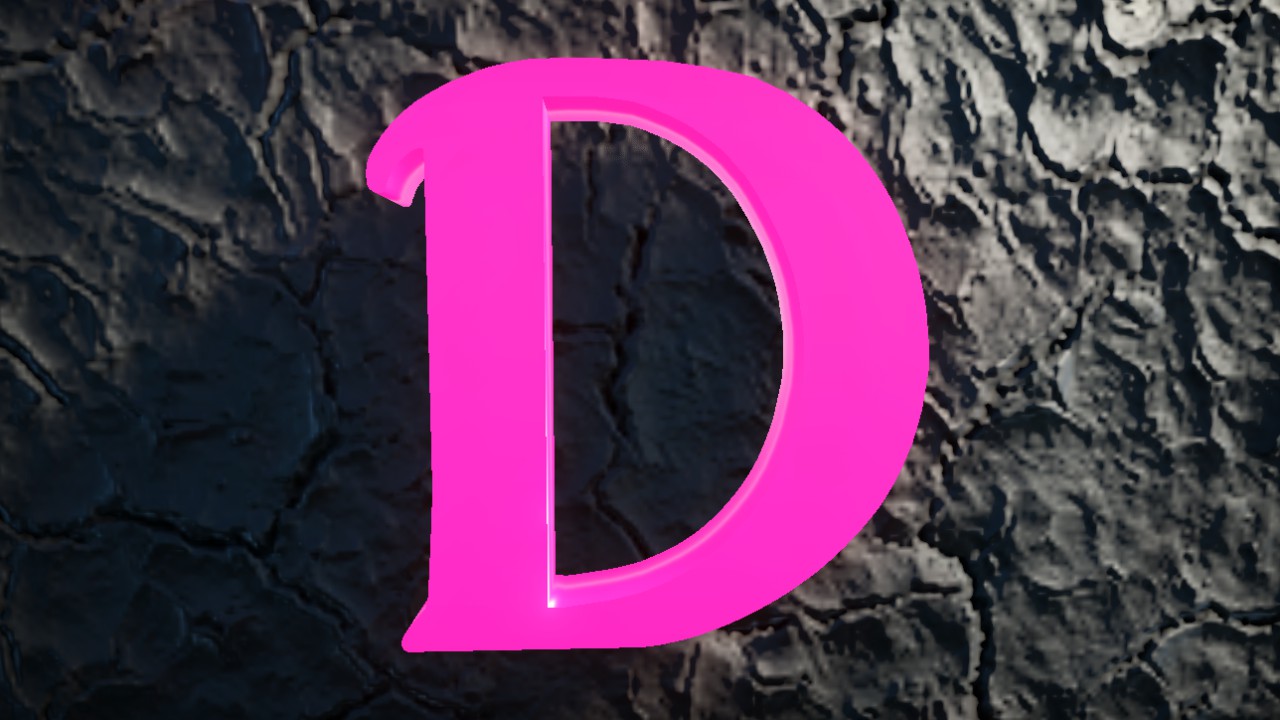Cthulhumbus Font Letter D 75cm Lit Flexicolor