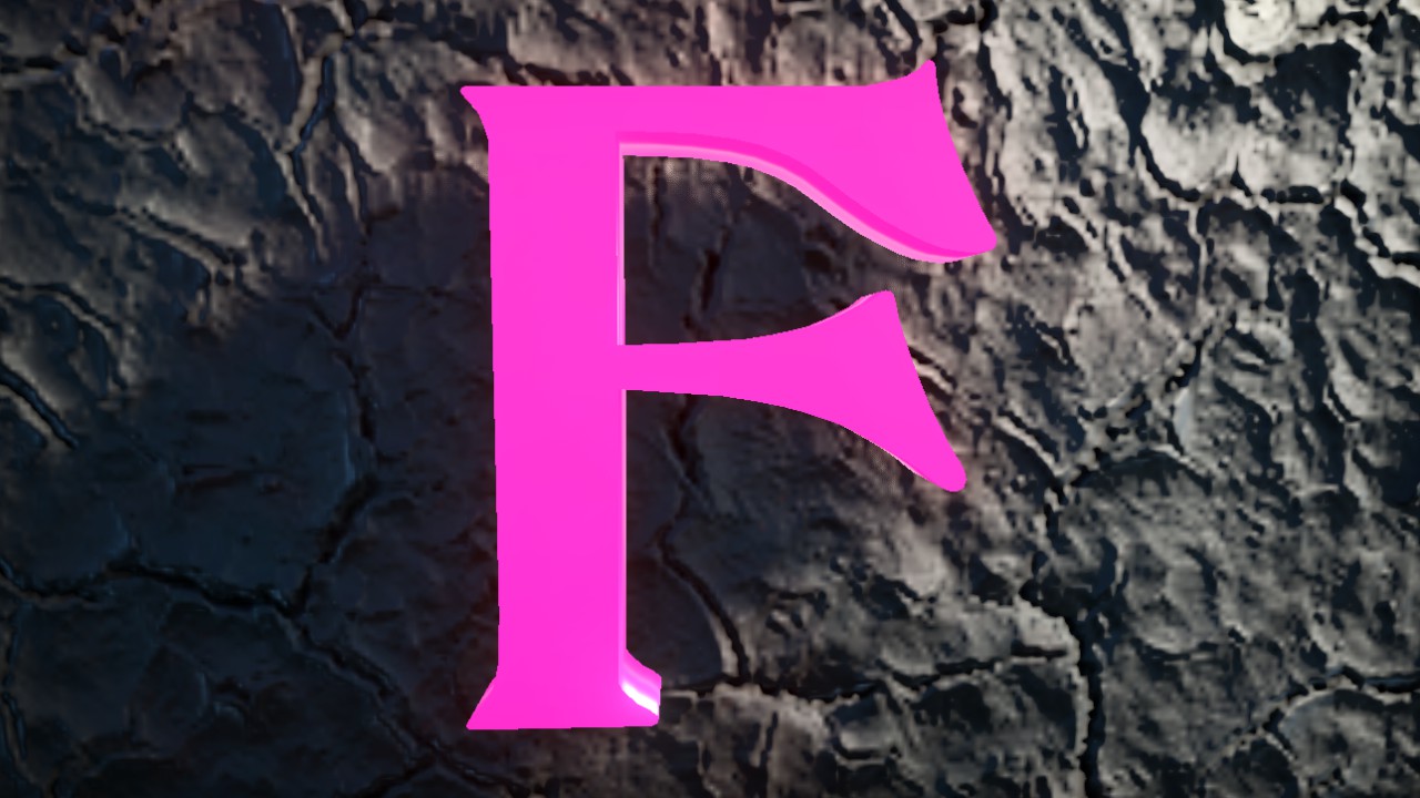 Cthulhumbus Font Letter F 75cm Lit Flexicolor