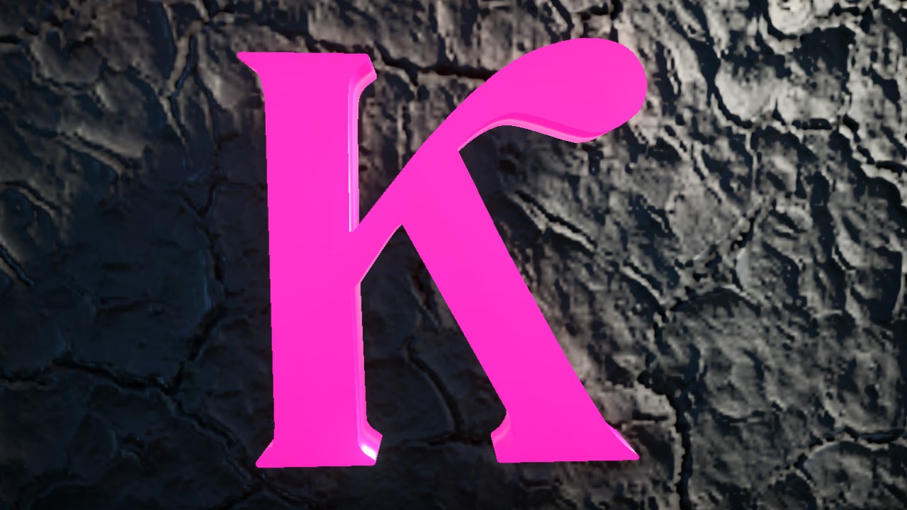 Cthulhumbus Font Letter K 75cm Lit Flexicolor