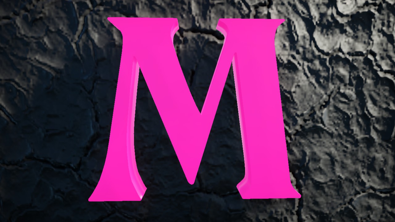 Cthulhumbus Font Letter M 75cm Lit Flexicolor